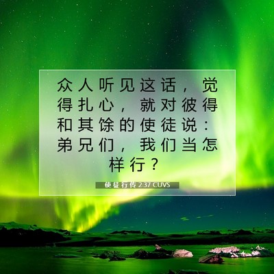 Picture 07 - 使 徒 行 传 2:37 CUVS - 众 人 听 见 这 话 ， 觉 得 扎 心 ， - Bible Verse Picture