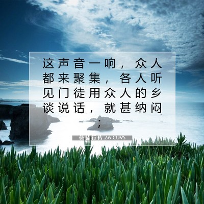 Picture 07 - 使 徒 行 传 2:6 CUVS - 这 声 音 一 响 ， 众 人 都 来 聚 集 - Bible Verse Picture