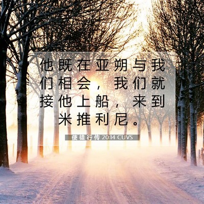 Picture 07 - 使 徒 行 传 20:14 CUVS - 他 既 在 亚 朔 与 我 们 相 会 ， 我 - Bible Verse Picture