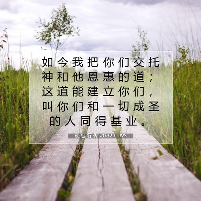 Picture 07 - 使 徒 行 传 20:32 CUVS - 如 今 我 把 你 们 交 托 神 和 他 恩 - Bible Verse Picture