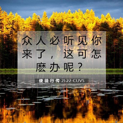 Picture 07 - 使 徒 行 传 21:22 CUVS - 众 人 必 听 见 你 来 了 ， 这 可 怎 - Bible Verse Picture