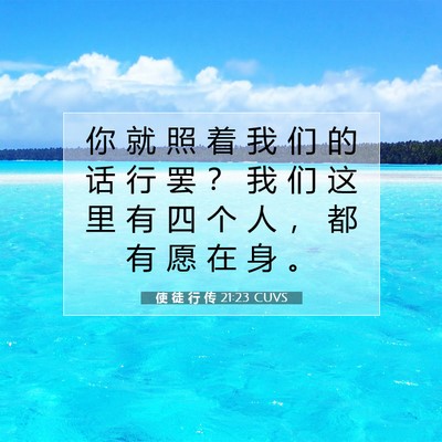 Picture 07 - 使 徒 行 传 21:23 CUVS - 你 就 照 着 我 们 的 话 行 罢 ？ 我 - Bible Verse Picture