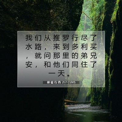 Picture 07 - 使 徒 行 传 21:7 CUVS - 我 们 从 推 罗 行 尽 了 水 路 ， 来 - Bible Verse Picture