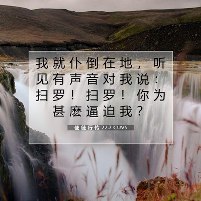 Picture 07 - 使 徒 行 传 22:7 CUVS - 我 就 仆 倒 在 地 ， 听 见 有 声 音 - Bible Verse Picture