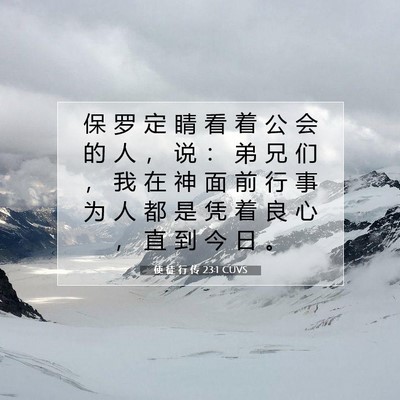 Picture 07 - 使 徒 行 传 23:1 CUVS - 保 罗 定 睛 看 着 公 会 的 人 ， 说 - Bible Verse Picture