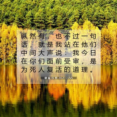 Picture 07 - 使 徒 行 传 24:21 CUVS - 纵 然 有 ， 也 不 过 一 句 话 ， 就 - Bible Verse Picture