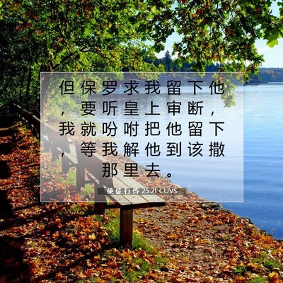 Picture 07 - 使 徒 行 传 25:21 CUVS - 但 保 罗 求 我 留 下 他 ， 要 听 皇 - Bible Verse Picture