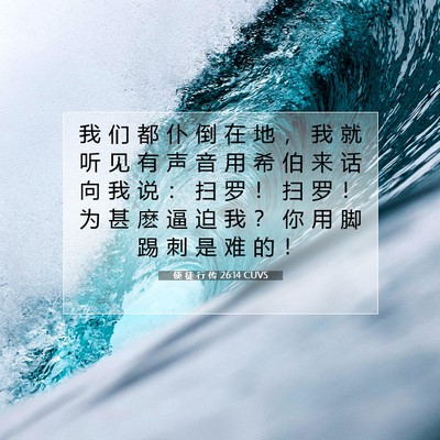 Picture 07 - 使 徒 行 传 26:14 CUVS - 我 们 都 仆 倒 在 地 ， 我 就 听 见 - Bible Verse Picture