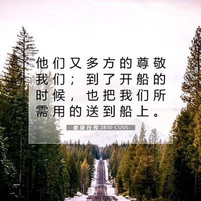 Picture 07 - 使 徒 行 传 28:10 CUVS - 他 们 又 多 方 的 尊 敬 我 们 ； 到 - Bible Verse Picture