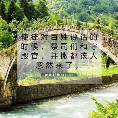 Picture 07 - 使 徒 行 传 4:1 CUVS - 使 徒 对 百 姓 说 话 的 时 候 ， 祭 - Bible Verse Picture