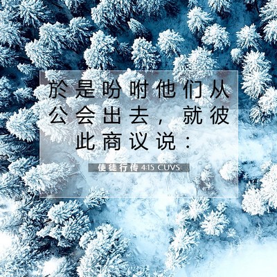 Picture 07 - 使 徒 行 传 4:15 CUVS - 於 是 吩 咐 他 们 从 公 会 出 去 ， - Bible Verse Picture