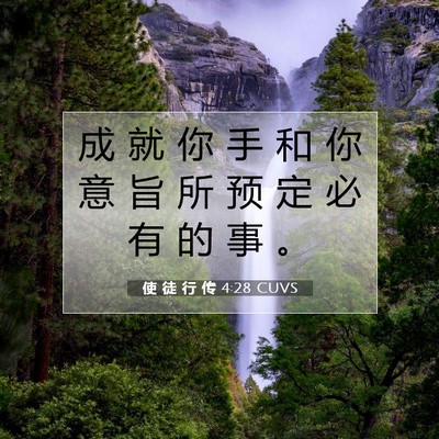 Picture 07 - 使 徒 行 传 4:28 CUVS - 成 就 你 手 和 你 意 旨 所 预 定 必 - Bible Verse Picture