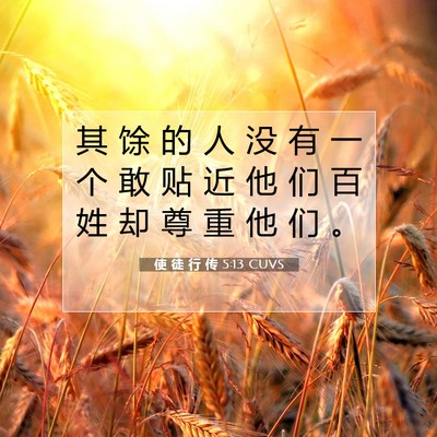 Picture 07 - 使 徒 行 传 5:13 CUVS - 其 馀 的 人 没 有 一 个 敢 贴 近 他 - Bible Verse Picture