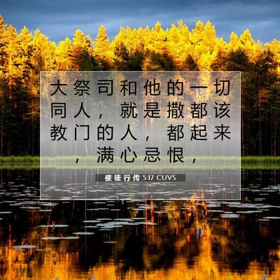 Picture 07 - 使 徒 行 传 5:17 CUVS - 大 祭 司 和 他 的 一 切 同 人 ， 就 - Bible Verse Picture