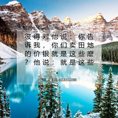 Picture 07 - 使 徒 行 传 5:8 CUVS - 彼 得 对 他 说 ： 你 告 诉 我 ， 你 - Bible Verse Picture