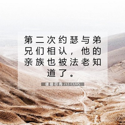 Picture 07 - 使 徒 行 传 7:13 CUVS - 第 二 次 约 瑟 与 弟 兄 们 相 认 ， - Bible Verse Picture