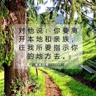Picture 07 - 使 徒 行 传 7:3 CUVS - 对 他 说 ： 你 要 离 开 本 地 和 亲 - Bible Verse Picture