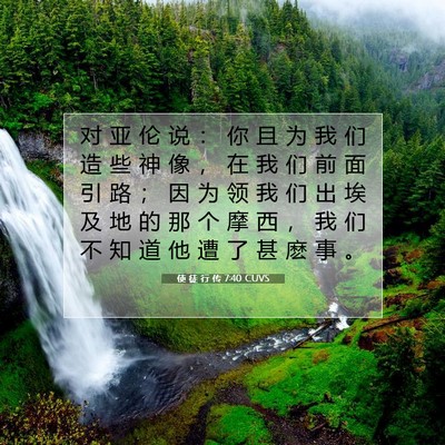 Picture 07 - 使 徒 行 传 7:40 CUVS - 对 亚 伦 说 ： 你 且 为 我 们 造 些 - Bible Verse Picture