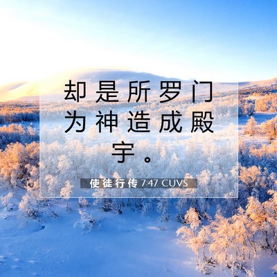 Picture 07 - 使 徒 行 传 7:47 CUVS - 却 是 所 罗 门 为 神 造 成 殿 宇 - Bible Verse Picture
