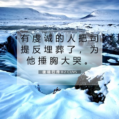 Picture 07 - 使 徒 行 传 8:2 CUVS - 有 虔 诚 的 人 把 司 提 反 埋 葬 了 - Bible Verse Picture