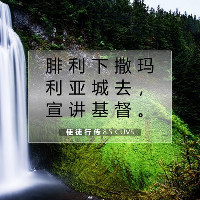 Picture 07 - 使 徒 行 传 8:5 CUVS - 腓 利 下 撒 玛 利 亚 城 去 ， 宣 讲 - Bible Verse Picture