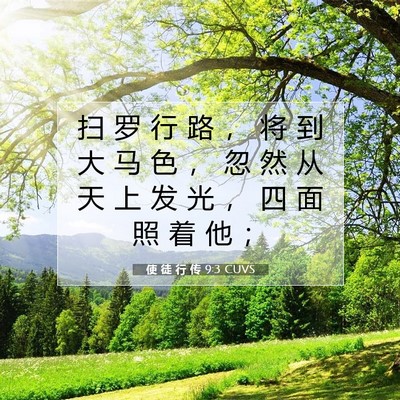 Picture 07 - 使 徒 行 传 9:3 CUVS - 扫 罗 行 路 ， 将 到 大 马 色 ， 忽 - Bible Verse Picture