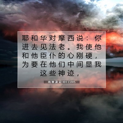 Picture 07 - 出 埃 及 记 10:1 CUVS - 耶 和 华 对 摩 西 说 ： 你 进 去 见 - Bible Verse Picture