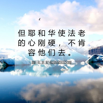 Picture 07 - 出 埃 及 记 10:27 CUVS - 但 耶 和 华 使 法 老 的 心 刚 硬 ， - Bible Verse Picture