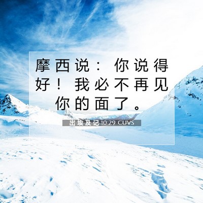 Picture 07 - 出 埃 及 记 10:29 CUVS - 摩 西 说 ： 你 说 得 好 ！ 我 必 不 - Bible Verse Picture