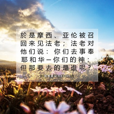 Picture 07 - 出 埃 及 记 10:8 CUVS - 於 是 摩 西 、 亚 伦 被 召 回 来 见 - Bible Verse Picture