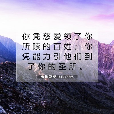 Picture 07 - 出 埃 及 记 15:13 CUVS - 你 凭 慈 爱 领 了 你 所 赎 的 百 姓 - Bible Verse Picture