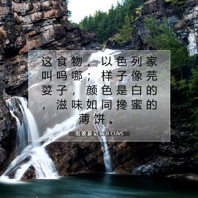 Picture 07 - 出 埃 及 记 16:31 CUVS - 这 食 物 ， 以 色 列 家 叫 吗 哪 ； - Bible Verse Picture