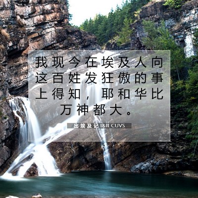 Picture 07 - 出 埃 及 记 18:11 CUVS - 我 现 今 在 埃 及 人 向 这 百 姓 发 - Bible Verse Picture