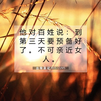 Picture 07 - 出 埃 及 记 19:15 CUVS - 他 对 百 姓 说 ： 到 第 三 天 要 预 - Bible Verse Picture