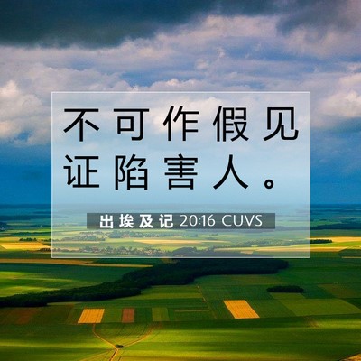 Picture 07 - 出 埃 及 记 20:16 CUVS - 不 可 作 假 见 证 陷 害 人 - Bible Verse Picture