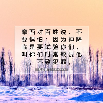 Picture 07 - 出 埃 及 记 20:20 CUVS - 摩 西 对 百 姓 说 ： 不 要 惧 怕 ； - Bible Verse Picture