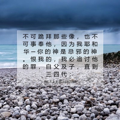 Picture 07 - 出 埃 及 记 20:5 CUVS - 不 可 跪 拜 那 些 像 ， 也 不 可 事 - Bible Verse Picture