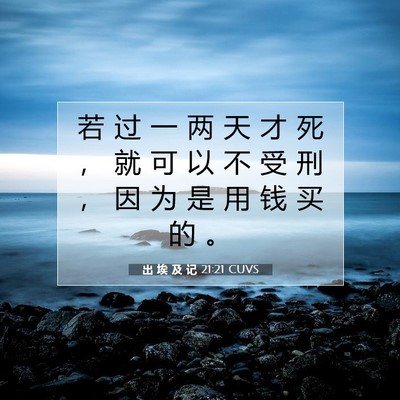 Picture 07 - 出 埃 及 记 21:21 CUVS - 若 过 一 两 天 才 死 ， 就 可 以 不 - Bible Verse Picture