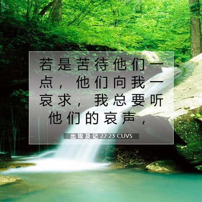 Picture 07 - 出 埃 及 记 22:23 CUVS - 若 是 苦 待 他 们 一 点 ， 他 们 向 - Bible Verse Picture
