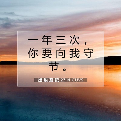 Picture 07 - 出 埃 及 记 23:14 CUVS - 一 年 三 次 ， 你 要 向 我 守 节 - Bible Verse Picture