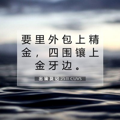 Picture 07 - 出 埃 及 记 25:11 CUVS - 要 里 外 包 上 精 金 ， 四 围 镶 上 - Bible Verse Picture