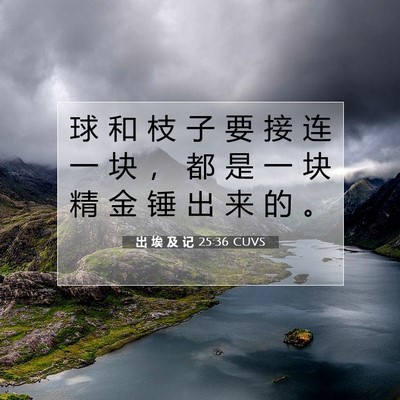 Picture 07 - 出 埃 及 记 25:36 CUVS - 球 和 枝 子 要 接 连 一 块 ， 都 是 - Bible Verse Picture