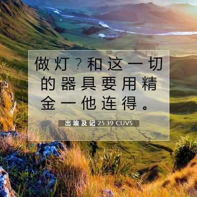 Picture 07 - 出 埃 及 记 25:39 CUVS - 做 灯 ? 和 这 一 切 的 器 具 要 用 精 - Bible Verse Picture