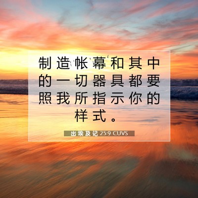 Picture 07 - 出 埃 及 记 25:9 CUVS - 制 造 帐 幕 和 其 中 的 一 切 器 具 - Bible Verse Picture
