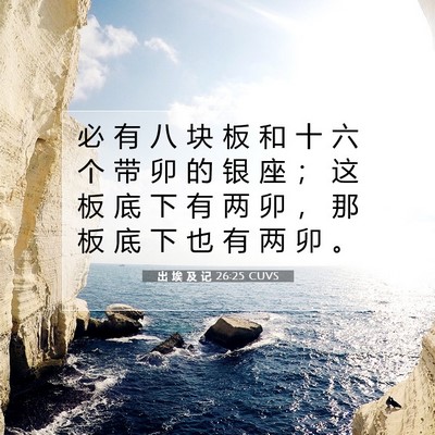 Picture 07 - 出 埃 及 记 26:25 CUVS - 必 有 八 块 板 和 十 六 个 带 卯 的 - Bible Verse Picture