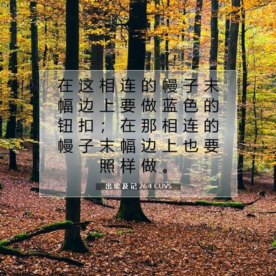 Picture 07 - 出 埃 及 记 26:4 CUVS - 在 这 相 连 的 幔 子 末 幅 边 上 要 - Bible Verse Picture