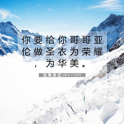 Picture 07 - 出 埃 及 记 28:2 CUVS - 你 要 给 你 哥 哥 亚 伦 做 圣 衣 为 - Bible Verse Picture