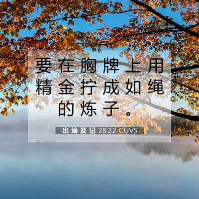 Picture 07 - 出 埃 及 记 28:22 CUVS - 要 在 胸 牌 上 用 精 金 拧 成 如 绳 - Bible Verse Picture