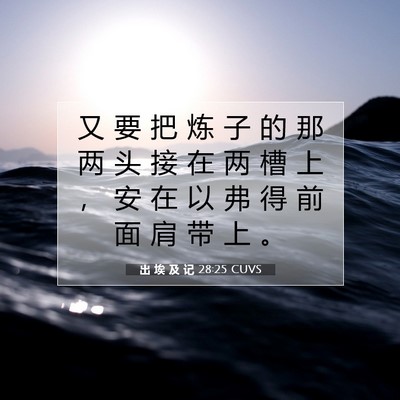 Picture 07 - 出 埃 及 记 28:25 CUVS - 又 要 把 炼 子 的 那 两 头 接 在 两 - Bible Verse Picture