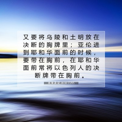 Picture 07 - 出 埃 及 记 28:30 CUVS - 又 要 将 乌 陵 和 土 明 放 在 决 断 - Bible Verse Picture